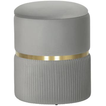 Ronde Opbergkruk, Fluweel Beklede Kruk Met Afneembaar Deksel, Verzenden, Nieuw