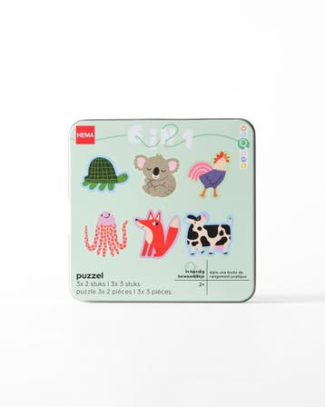 HEMA Puzzelset dieren in blik, Verzenden, Nieuw