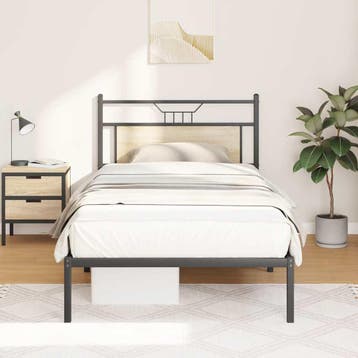 vidaXL Bedframe zonder matras hout sonoma eikenkleurig, 100 cm, Eenpersoons, Bruin, Verzenden