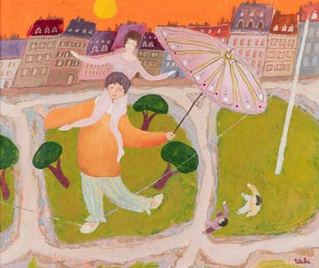 André Teleki (1928-1999) - Risques à Deux - olieverf op