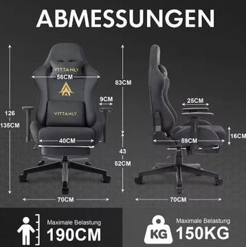 Ergonomische Gaming Bureaustoel met Voetsteun, Verzenden, Nieuw