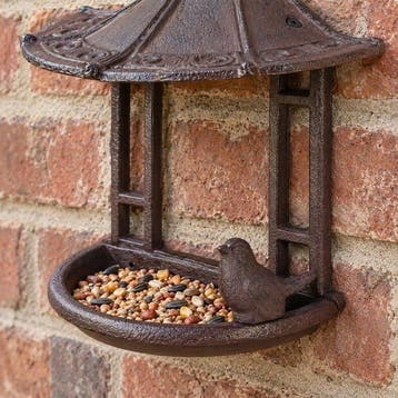 Decoratief ornament - Gietijzeren wand vogelvoederhuis -