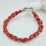 Bloedkoraal - Zilver - Armband - CORALLO MEDITERRANEO, Antiek en Kunst
