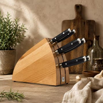 Yaxell Ran Messenset – 7-delig – Beukenhouten Messenblok, Ophalen of Verzenden, Nieuw, Hout