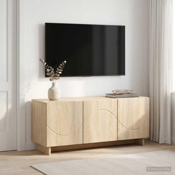 vidaXL tv-meubel 90 x 34,5 x 40 cm Sonoma Eiken Bewerkt hout, Verzenden, Nieuw, 50 tot 100 cm, Minder dan 100 cm