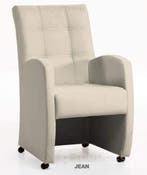 Eetkamerstoel Jean - eetkamerstoelen - Creme, Nieuw, Stof