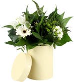 Bloemendoos geel hoedendoos karton excl. decoratie ø13xh17, Hobby en Vrije tijd, Knutselen, Ophalen of Verzenden, Nieuw