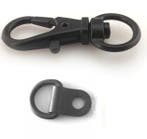 Sleutelhanger met bevestigingsoog - lobster - zwart, Ophalen of Verzenden, Nieuw