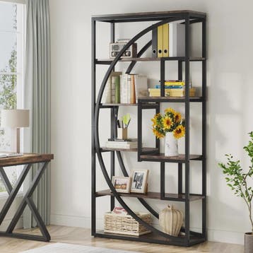 Industriële Boekenkast 180 cm - 8 Open Planken - Etagère Boe, Huis en Inrichting, Verzenden, Nieuw