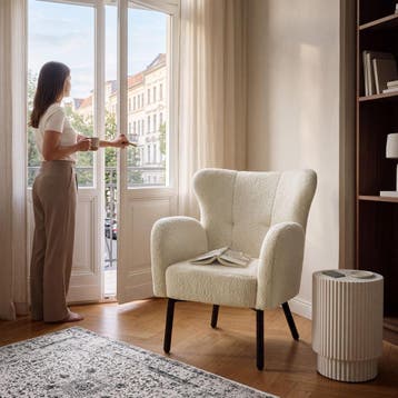 Fauteuil Vänersborg, dik gestoffeerd, met bouclé-bekleding, Verzenden, Nieuw