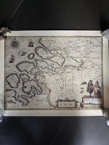 Zeelande - Nederland België; C.J Visscher - Carte historique, Boeken, Atlassen en Landkaarten, Nieuw
