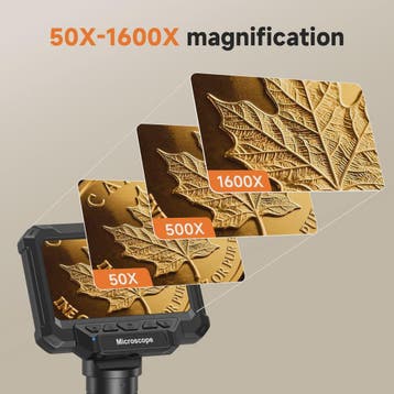 Digitale Microscoop met 4.3" IPS Scherm, 1600x Vergroting, H, Verzenden, Nieuw