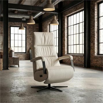 Leren relaxfauteuil met hartbalans Core - Toledo Nebbia, Bohemian, Industrieel, Modern, Scandinavisch, Nieuw, Ophalen of Verzenden