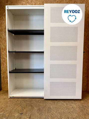 Ahrend schuifdeurkast - 195x200x45cm - wit met witte ako..., Nieuw in verpakking