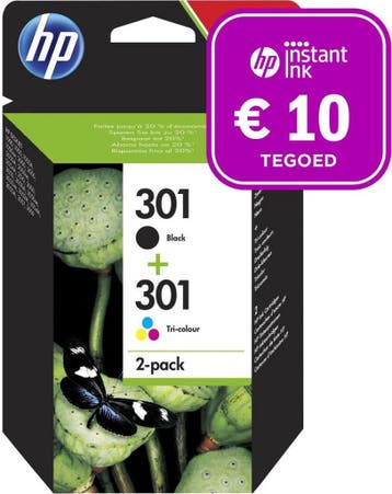 HP 301 - Inktcartridge kleur & zwart + Instant Ink tegoed, Computers en Software, Printers, Verzenden, Nieuw