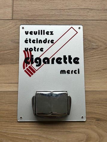 Gelieve uw sigaret uit te maken, bedankt. - Plaque - Metaal,, Antiek en Kunst