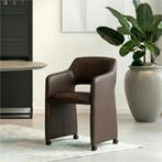 Set van 8 Leren eetkamerstoelen Icon - Toledo Espresso, Huis en Inrichting, Stoelen, Ophalen of Verzenden, Nieuw, Leer, Vijf, Zes of meer stoelen