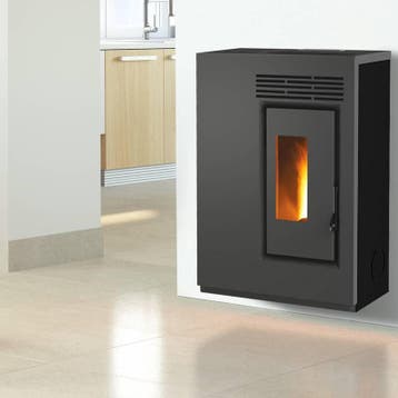 Pelletkachel plat Eco 60 5 kW hangen of staand verwarmt 90m3, Huis en Inrichting, Nieuw, Ophalen of Verzenden, Hangend, Pelletkachel