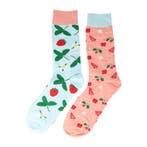 Sokken - Aardbeien Print - Blauw Roze Rood - Katoen - Maat, Kleding | Dames, Nieuw