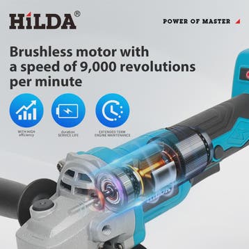 HILDA 21V Accu Haakse Slijper - Brushless Krachtpatser voor, Verzenden, Nieuw