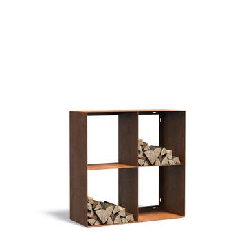 Cortenstaal houtopslag 100x40x100cm, Tuin en Terras, Haardhout