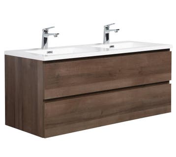 Badkamermeubel Set Angela 120 cm Bruin Eiken Badmeubel, Verzenden, Nieuw, Wastafelkast