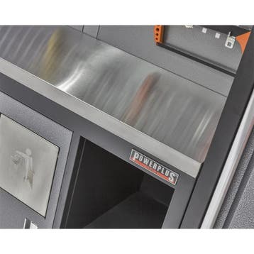 MDF werkblad met RVS plaat omkleed 136 x 46 x 3,6 cm voor, Doe-het-zelf en Verbouw, Werkbanken, Ophalen of Verzenden, Nieuw