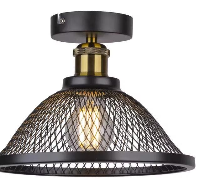 Industriële LED Plafondlamp – Vintage Kooi Design Retro Lamp, Huis en Inrichting, Lampen | Plafondlampen, Nieuw, Verzenden