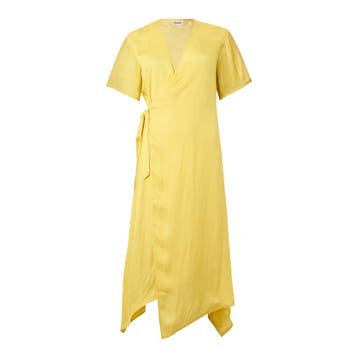 Zadig & Voltaire • gele satijnen overslagjurk • XS, Kleding | Dames, Zadig & Voltaire, Verzenden, Geel, Nieuw