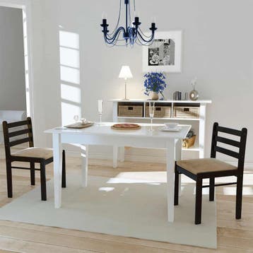 vidaXL Eetkamerstoelen 2 st massief rubberwood en fluweel, Verzenden, Nieuw, Bruin