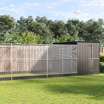 vidaXL Volière met verlengstuk 1118x303x216 cm staal, Verzenden, Nieuw