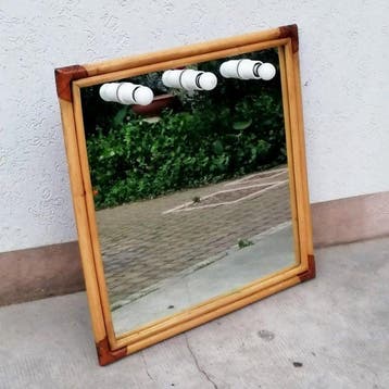 Gervasoni - Spiegel - Glas, Leder, Keramiek, Messing, Bamboe
