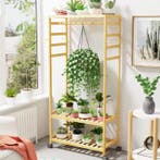 Bamboe Kledingrek met Wielen –Garderobe en Schoenenrek 78×37, Huis en Inrichting, Kasten | Kledingkasten, Verzenden, Nieuw
