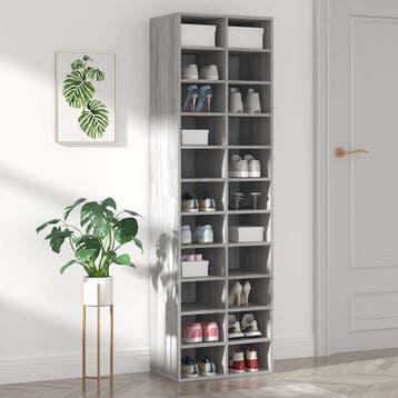 vidaXL Schoenenkast 54x34x183 cm bewerkt hout grijs sonoma, Verzenden, Nieuw
