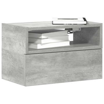 vidaXL Nachtkastje wandgemonteerd 45x26x28,5 cm betongrijs, Minder dan 45 cm, Verzenden, Nieuw, Minder dan 55 cm