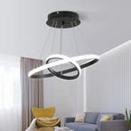 2 Ring Zwarte LED Hanglamp Dubbele Ringen, Verzenden, Nieuw