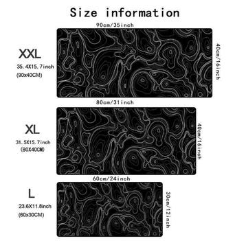 Zwart-witte XXL Gaming Muismat Topografisch Antislip, Verzenden, Nieuw