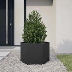 vidaXL Plantenbak zeshoek 69x60x45 cm staal zwart, Tuin en Terras, Bloembakken en Plantenbakken, Verzenden, Nieuw, Metaal