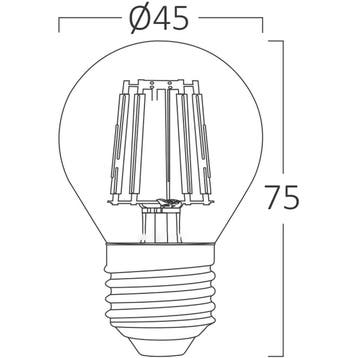 LED Lamp E27 Kogel Filament - Brinton - Amber 4W 360lm - 822, Ophalen of Verzenden, Nieuw, E27 (groot), Led-lamp