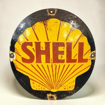 Shell - Emaille plaat - Emaille