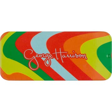 Fender George Harrison Rocky blikje met 6 medium plectrums, Verzamelen, Muziek, Artiesten en Beroemdheden, Ophalen of Verzenden