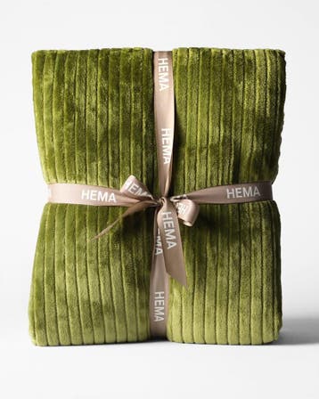 HEMA Plaid 150x130cm sherpa groen, Huis en Inrichting, Woonaccessoires | Plaids en Woondekens, Verzenden, Nieuw