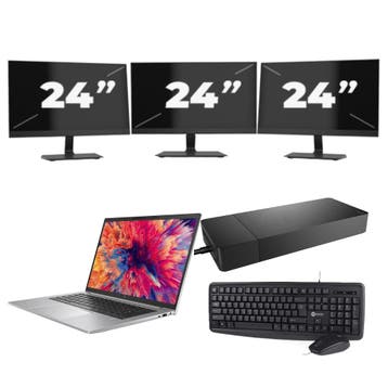 HP ZBook Firefly 14 G9 -   i7-12e 8GB  - 256GB  + 3x 24 inch, Qwerty, Verzenden, 8 GB, Refurbished