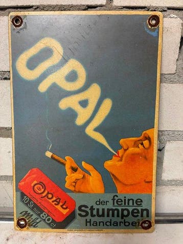 Emaille bord – OPAL Stumpen – sigaren reclame – vintage –
