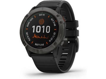 Garmin Fenix 6X 51 mm zwart met een zwarte siliconen, Verzenden, Zo goed als nieuw, Garmin