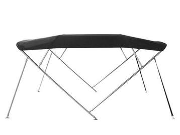 SunMaster RVS 4-Boog Biminitop Zwart Hoogte 137 cm, Ophalen of Verzenden, Nieuw, Zeilboot of Motorboot