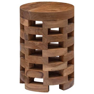 vidaXL Nachtkastje 30x30x45 cm massief teakhout, Verzenden, Nieuw, 45 tot 65 cm, Minder dan 55 cm