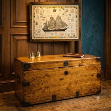 Kist - Eik - Unieke kwaliteit Trunk 1850, Antiek en Kunst
