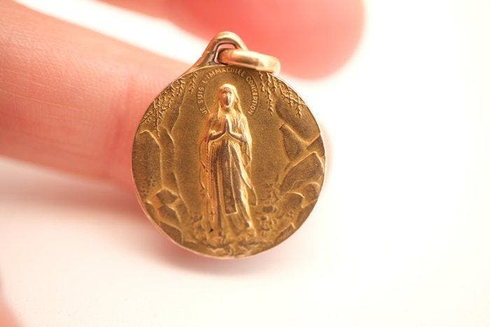 Hanger - 19.2 kt. Geel goud - Maagd Maria, Sieraden, Tassen en Uiterlijk, Antieke sieraden