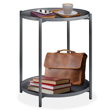 Bijzettafel Oxford 45,5x45,5x53cm - donkergrijs, Verzenden, Nieuw